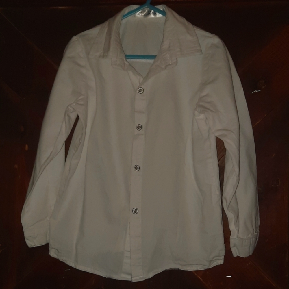🍀3/15 Asian Boy's White Dress Shirt